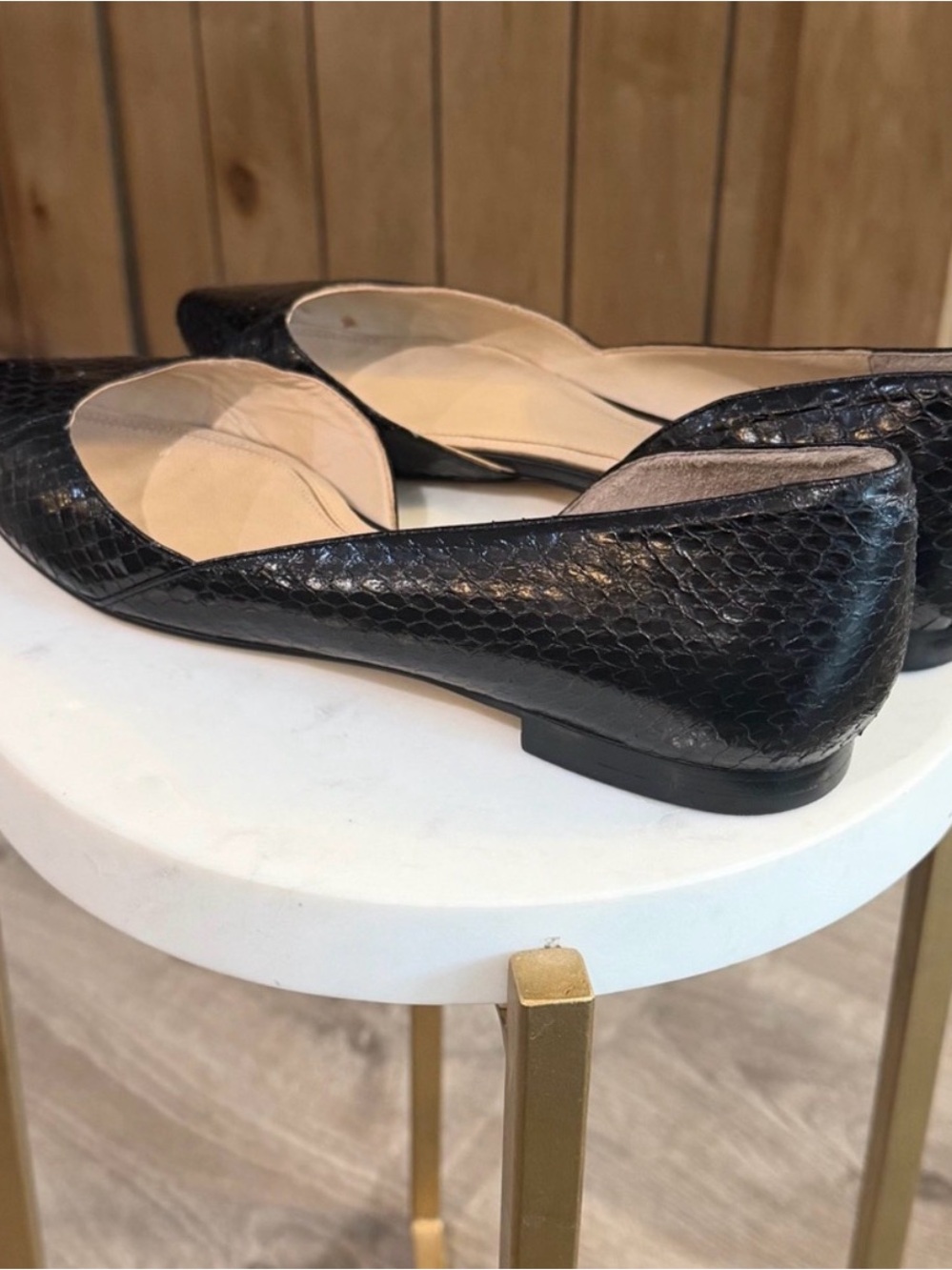 Black Snakeskin Embossed D’Orsay Flats | Marc Fisher - Picture 5 of 9